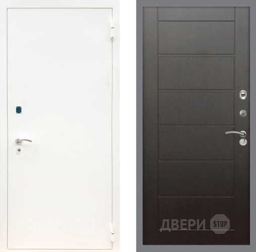 Входная металлическая Дверь Рекс (REX) 1А Белая шагрень Сити Венге в Химках