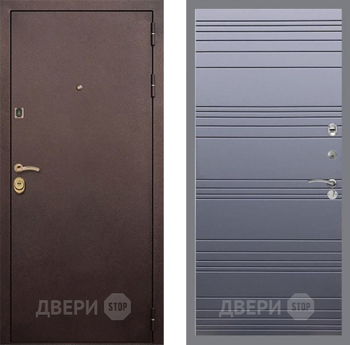 Входная металлическая Дверь Рекс (REX) Лайт 3К Line Силк титан в Химках
