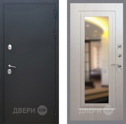 Дверь Рекс (REX) 5 Черный Муар FLZ-120 Беленый дуб в Химках