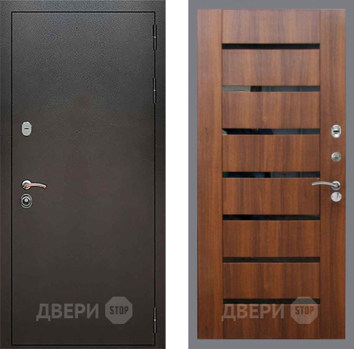 Дверь Рекс (REX) 5 Серебро Антик СБ-14 стекло черное Орех бренди в Химках