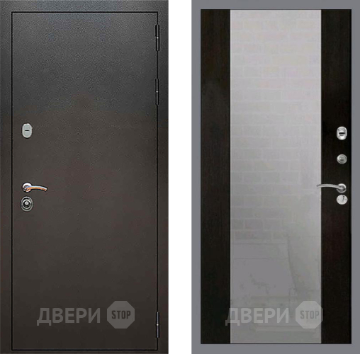 Входная металлическая Дверь Рекс (REX) 5 Серебро Антик СБ-16 Зеркало Венге в Химках