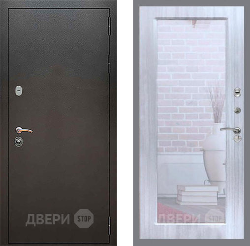 Дверь Рекс (REX) 5 Серебро Антик Зеркало Пастораль Сандал белый в Химках