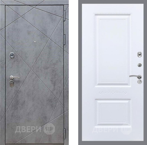 Дверь Рекс (REX) 13 Бетон Темный Смальта Силк Сноу в Химках