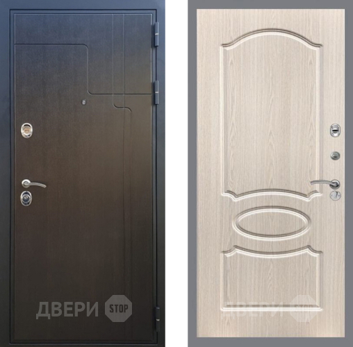 Входная металлическая Дверь Рекс (REX) Премиум-246 FL-128 Беленый дуб в Химках