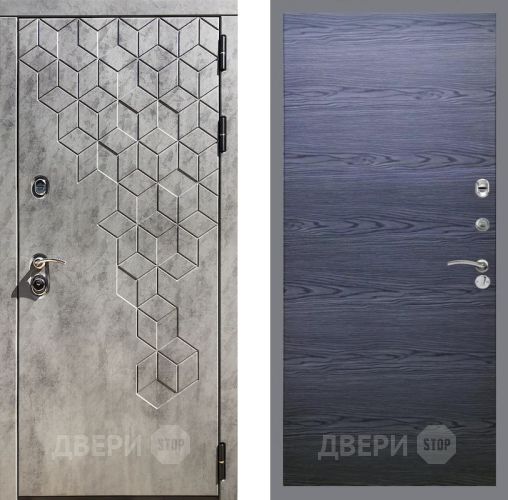 Входная металлическая Дверь Рекс (REX) 23 GL Дуб тангенальный черный в Химках