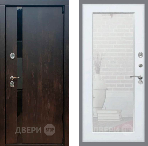 Входная металлическая Дверь Рекс (REX) 26 Зеркало Пастораль Силк Сноу в Химках