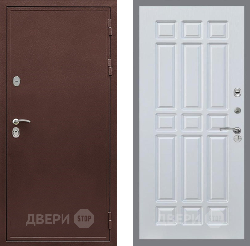 Входная металлическая Дверь Рекс (REX) 5 металл 3 мм FL-33 Белый ясень в Химках