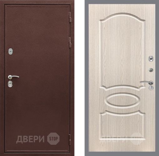 Входная металлическая Дверь Рекс (REX) 5 металл 3 мм FL-128 Беленый дуб в Химках